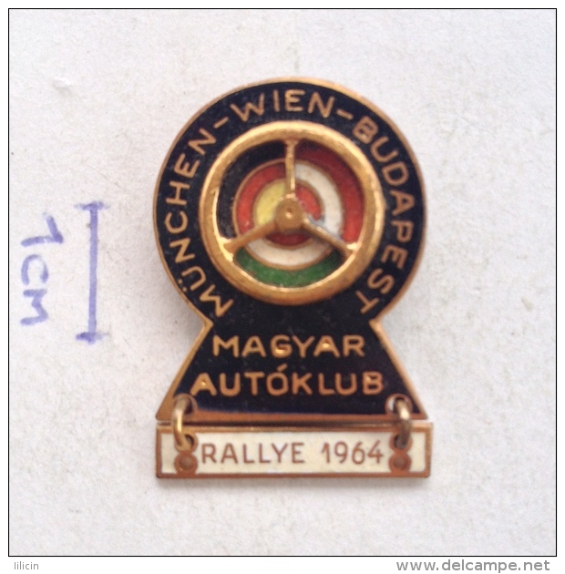 Badge / Pin ZN000942 - Hungary (Magyar) Auto Klub Rally (Rallye) München - Wien - Budapest 1964 - Rallye