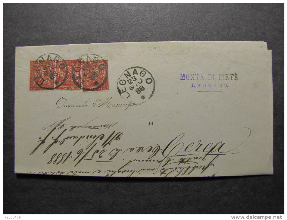 ITALIA Regno-1866- "T 15 Torino" C. 2  LEGNAGO>CEREA (descrizione) - Storia Postale