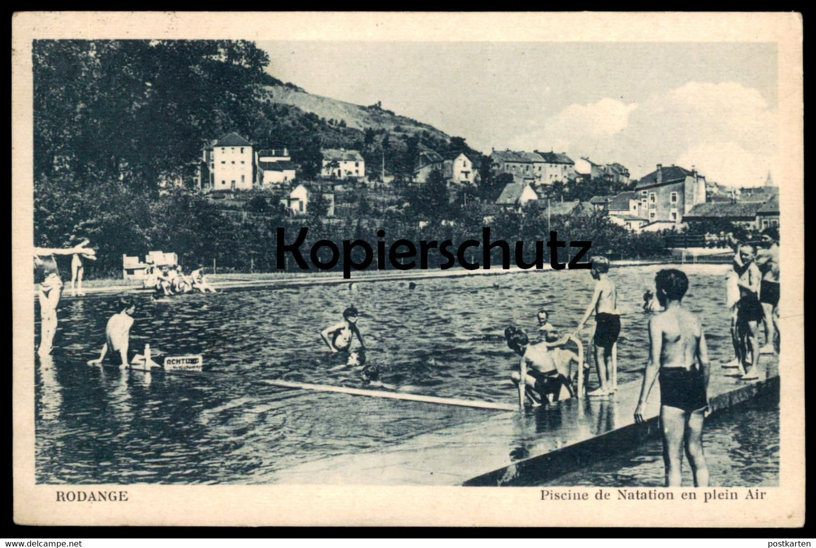 ALTE POSTKARTE RODANGE PISCINE DE NATATION EN PLEIN AIR Bad Bath Luxembourg Luxemburg Rodingen Cpa Postcard AK - Rodange