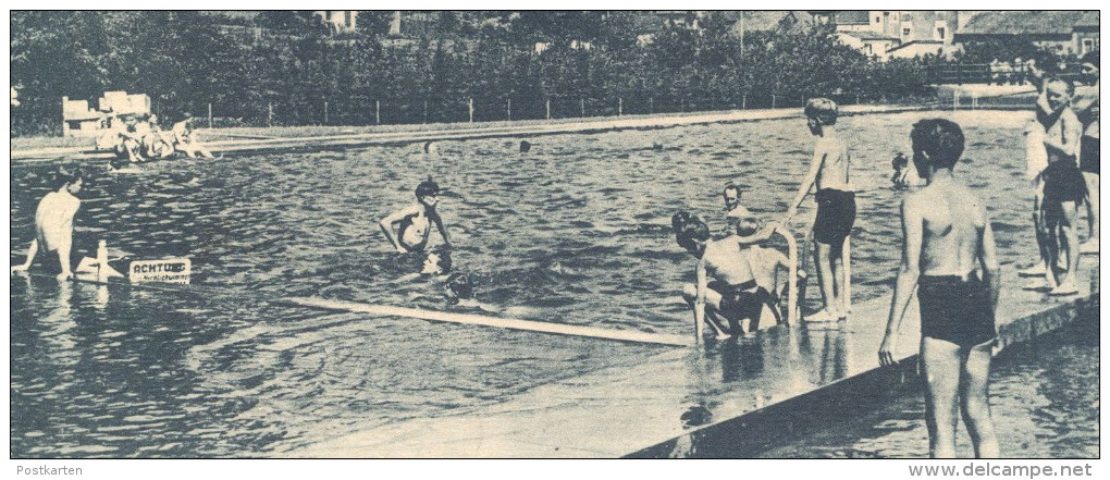 ALTE POSTKARTE RODANGE PISCINE DE NATATION EN PLEIN AIR Bad Bath Luxembourg Luxemburg Rodingen Cpa Postcard AK - Rodange