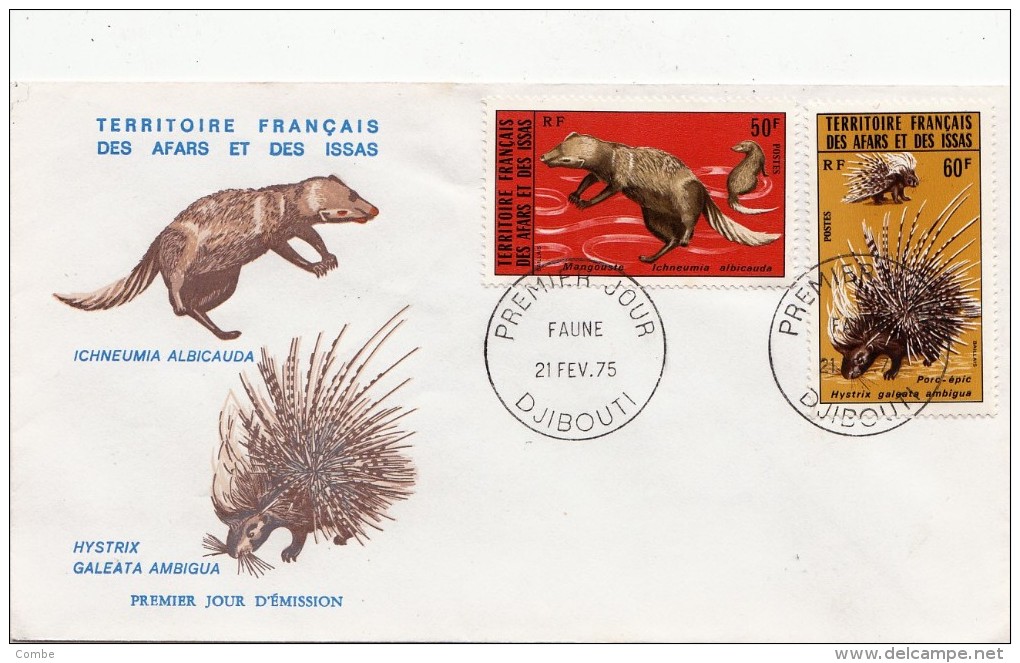 1975, LETTRE FDC, AFARS ET ISSAS, DJIBOUTI  , Yv  397/398, ANIMAUX /4387 - Covers & Documents