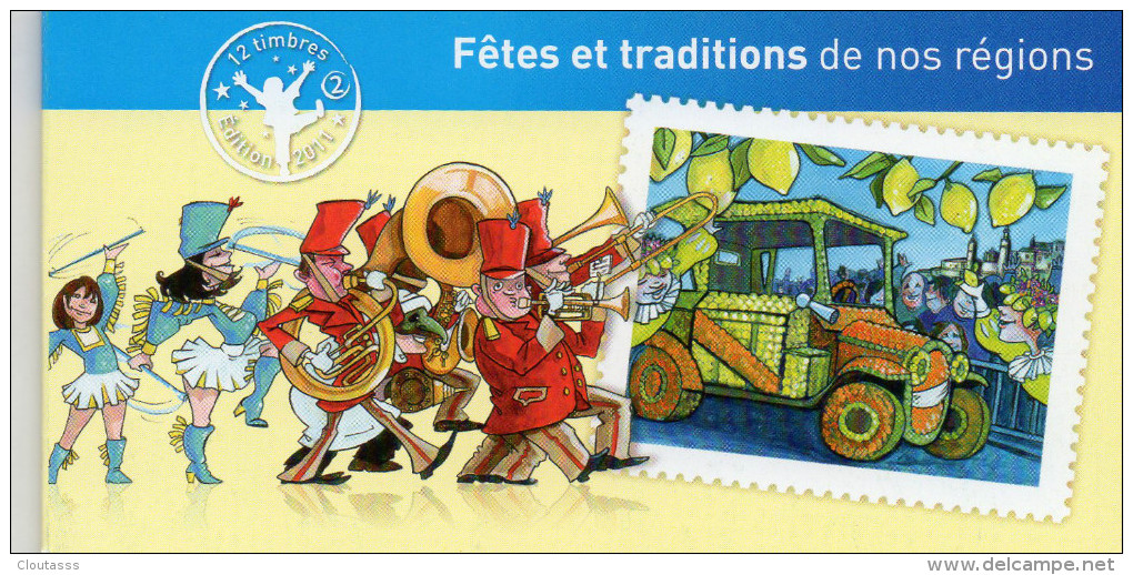 CARNET   FETES ET TRADITIONS ) NOS REGIONS Numéro2  ABSOLUMENT NEUF - 12 TIMBRES  ACCOMPAGNE DE TEXTE EXPLICATIF - Autres & Non Classés