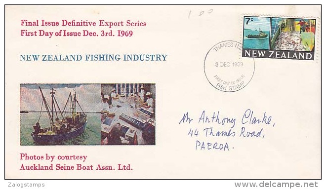 New Zealand, FDC Cover, Stamps,     Fishing Industry     (Z-4092) - Covers & Documents