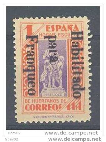 ESBE13-LA477TPO.PEDAGOGOS .España Spain .Espagne. BENEFICENCIA 1937 (Ed NE  13**)sin Fijasellos,MAGNIFICA.RARA - Sonstige & Ohne Zuordnung