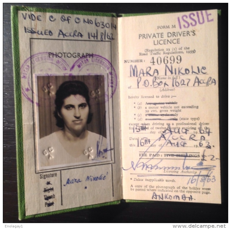 Driver's Licence - Ghana 1964. - Ghana - Gold Coast