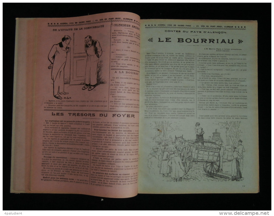 NORMANDIE ( ORNE ) AGENDA 1908 LES GRANDS MAGASINS DU GAGNE PETIT Alençon Couv. A. PHILIPPE - Publicités