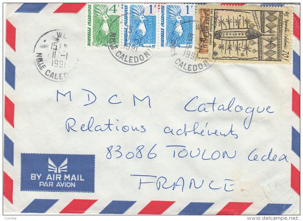 1991,  LETTRE , NOUVELLES CALEDONIES, WE Pour La FRANCE, YV 568.571. PA 264 /4056 - Brieven En Documenten