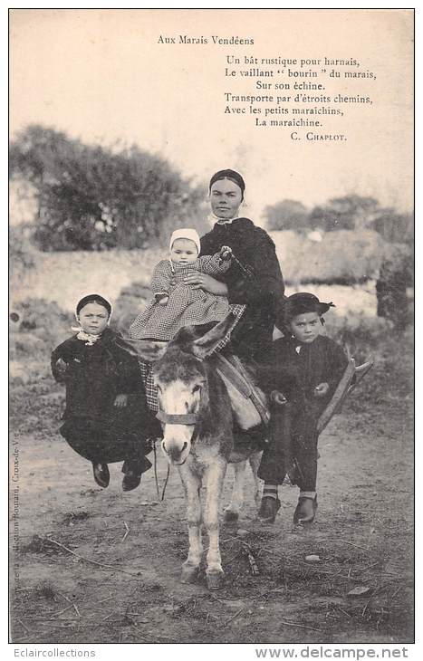 Aux Marais Vendéens   85  Ane Bâté   Poème De C.Chaplot  (non Voyagée) - Other & Unclassified