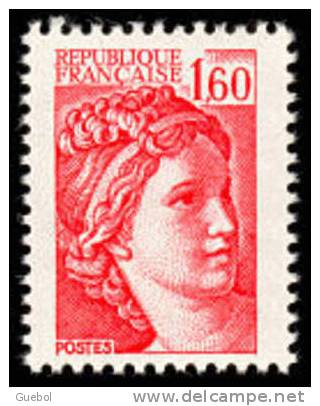 France N° 2155 ** SABINE DE GANDON Le 1.60 Fr Rouge - Neufs