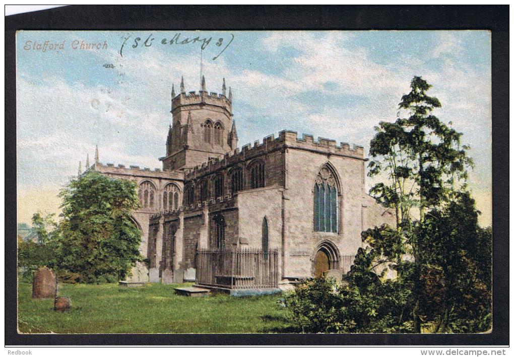 RB 968 - 1904 Postcard - St Marys Church Stafford - Congleton Cheshire Duplex - 1/2d Rate Biddulph Moor To Kinver - Other & Unclassified