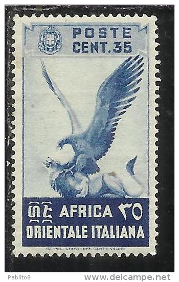 AFRICA ORIENTALE ITALIANA EASTERN ITALIAN AOI 1938 SOGGETTI VARI CENT. 35 MNH - Italian Eastern Africa