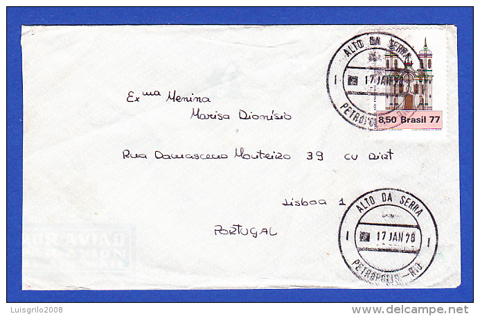 ENVELOPPE -- CACHET - ALTO DA SERRA . PETROPOLIS . RIO - 17.JAN.78 - Lettres & Documents