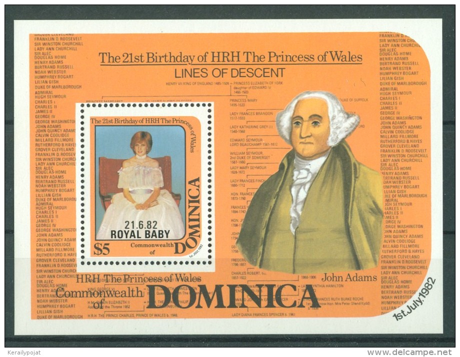 Dominica - 1982 Royal Baby Block MNH__(TH-12436) - Dominica (1978-...)