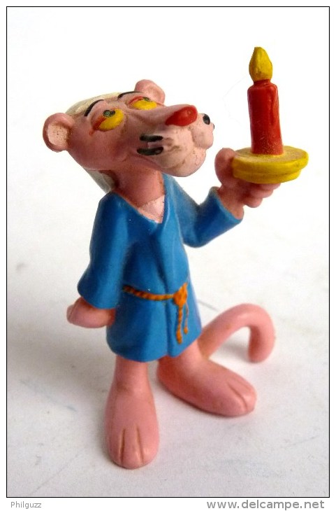 Figurine LA PANTHERE ROSE AVEC UNE BOUGIE  - PINK PANTHER BULLY 1983 - Autres & Non Classés