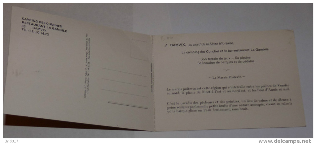 DAMVIX - 85 - CAMPING LES CONCHES. Vue Aérienne; Restaurant La Gambile. Multivues;carte Double. - Autres & Non Classés