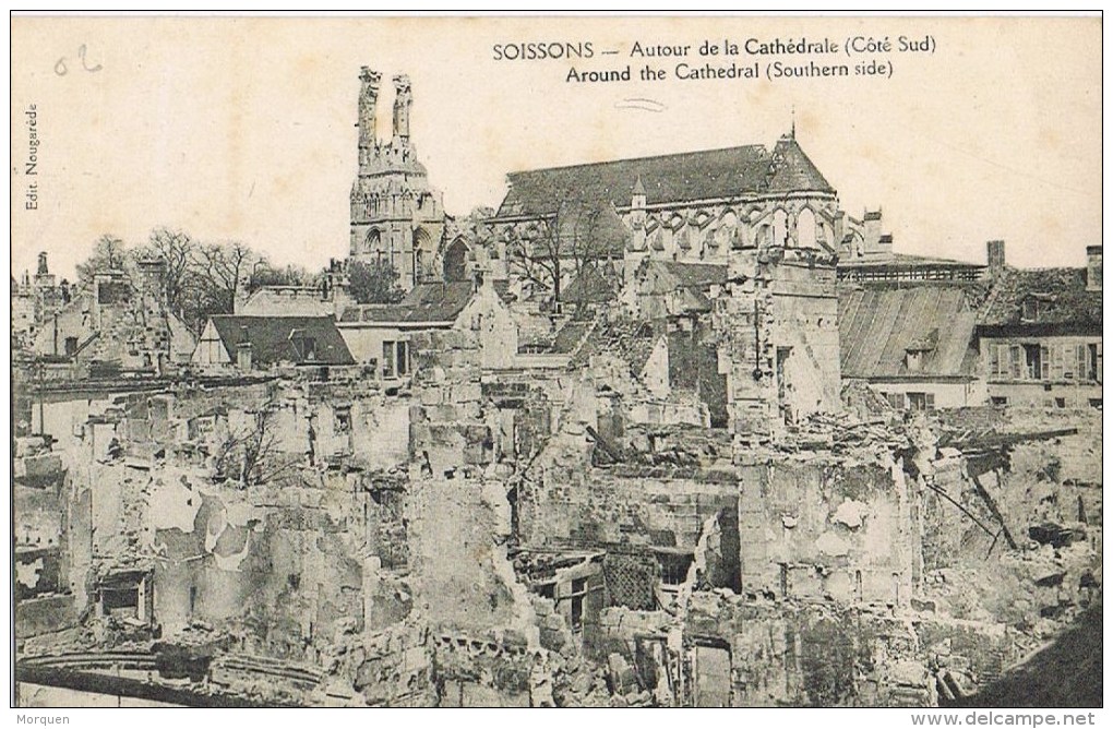 6989. Postal SOISSONS (Aisne)  Cathedrale Et Ruines - Soissons