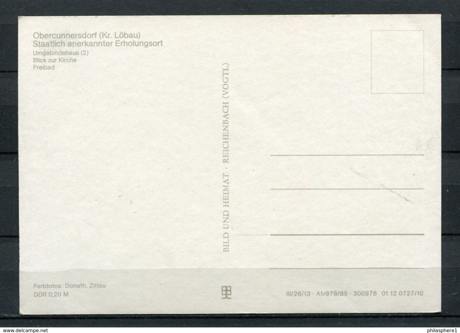 (0198) Obercunnersdorf (Kr. Löbau)/ Mehrbildkarte - N. Gel. - DDR - Bild Und Heimat - Loebau