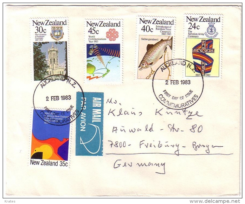 Old Letter - New Zealand - Corréo Aéreo