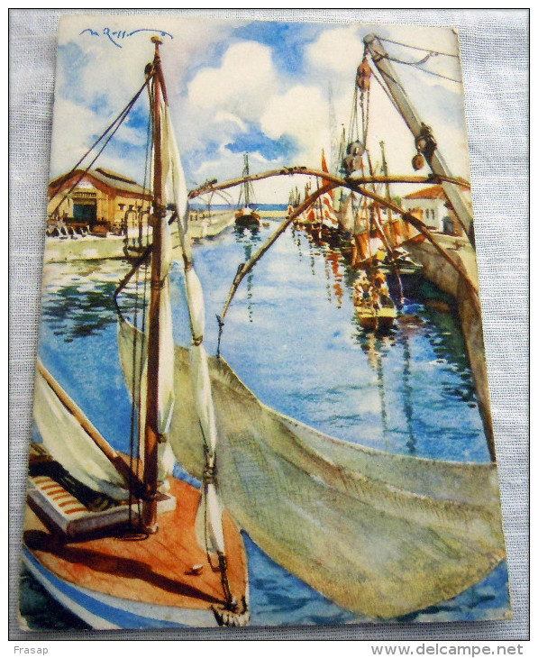 SENIGALIA PORTO CANALE  BARCHE INLUSTARTA FIRMATA 1939 - Senigallia