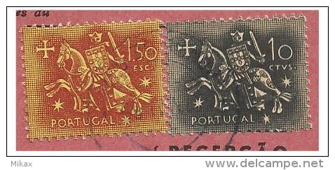 PORTUGAl - Postal Aviso Recepção -  Rara Dupla Impressão  Selo 10 Ctvs. - Covers & Documents