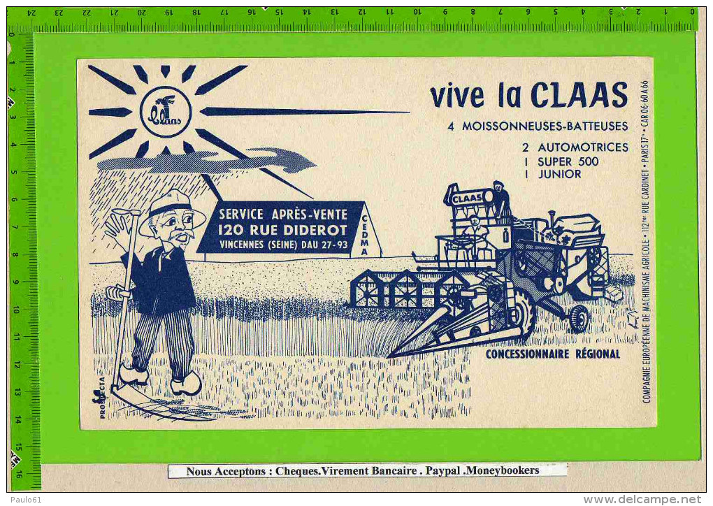 BUVARD : Vive La CLAAS  Moissoneuse Batteuse - Agriculture