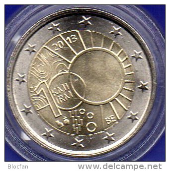 Sonderedition 2 EURO Belgien 2013 Stg 6€ 100 Jahre Meteorologie Brüssel KMI IRM 2€-Münze Im Stempelglanz Coin Of Belgica - Autres & Non Classés