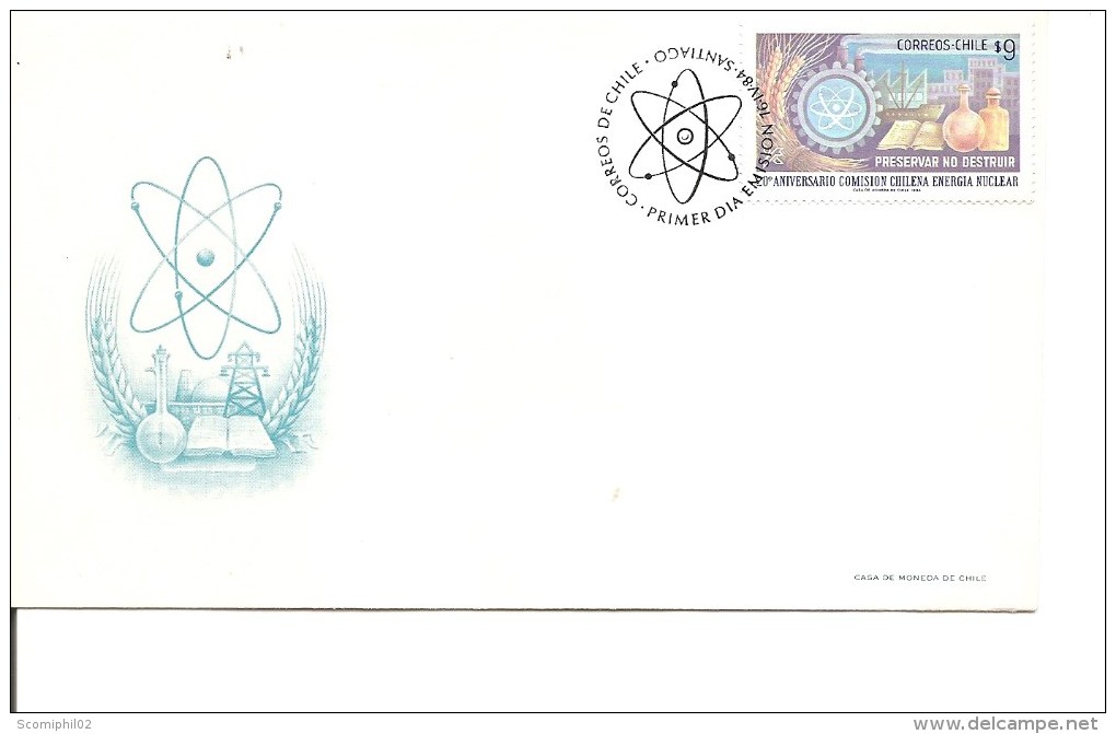 Atome -Energie Nucléaire ( FDC Du Chili De 1984 à Voir) - Atomenergie