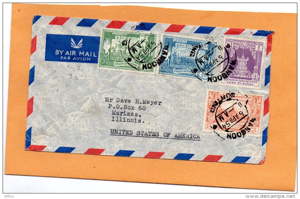 Urma Myanmar Old Cover Mailed To USA - Myanmar (Birma 1948-...)