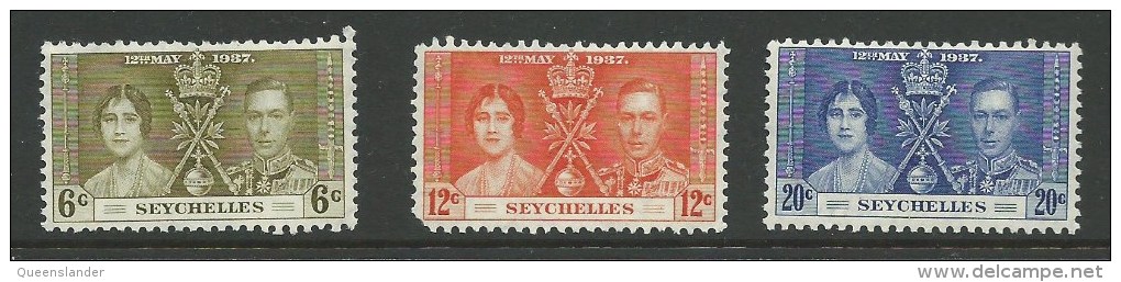 1937 Coronation Complete MUH SG Cat 132/134 High SG Cat. Value Here - Seychellen (...-1976)