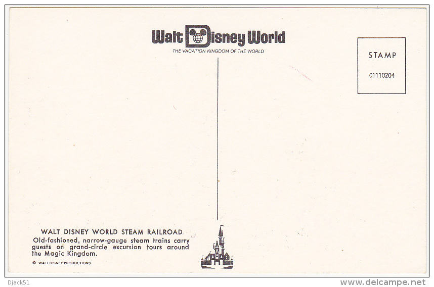 Walt Disney World STEAM RAILROAD (Post Card U.S.A.) - Disneyworld