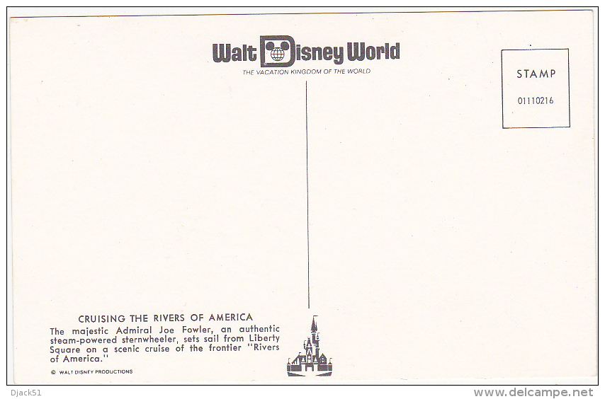 Walt Disney World - CRUISING THE RIVERS OF AMERICA (Post Card U.S.A.) - Disneyworld
