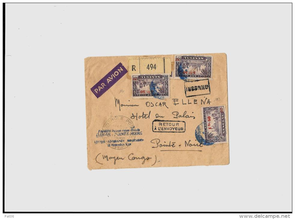 Colonies Fses &ndash; SENEGAL  &laquo; DAKAR &raquo;       Correspondance De France Libre *LRI 1er Ech. - Airmail