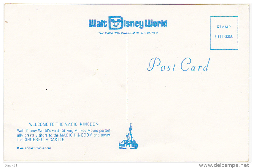 Walt Disney World - Welcome To The Magic Kingdom - Mickey Mouse (Post Card U.S.A.) - Disneyworld