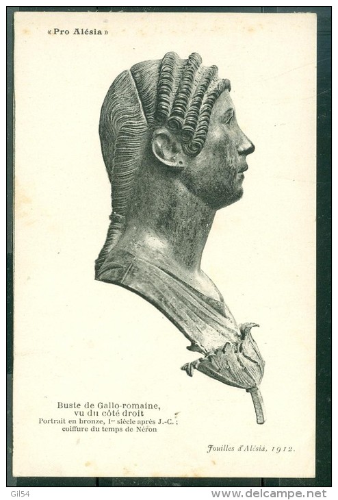 Pro Alésia - Buste De Gallo Romain Vu Du Côté Droit, Portrait En Bronze 1er Siècle Après J.C. époque De Néron - Dam96 - Sculptures