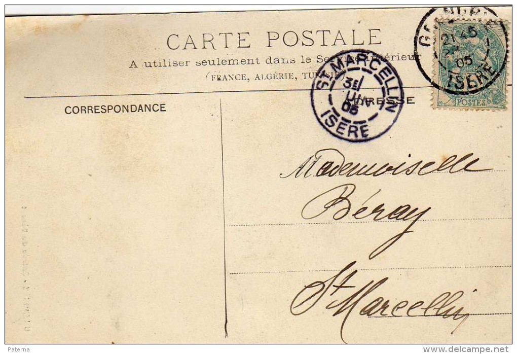 1382  Postal  Grenoble Isere 1905  Francia - 1900-29 Blanc