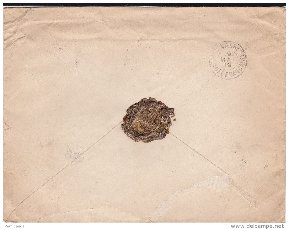 GUINEE - 1918 - ENVELOPPE RECOMMANDEE De KOUROUSSA Pour PARIS - RARE MAIS FROISSURE DANS L'ANGLE - Storia Postale