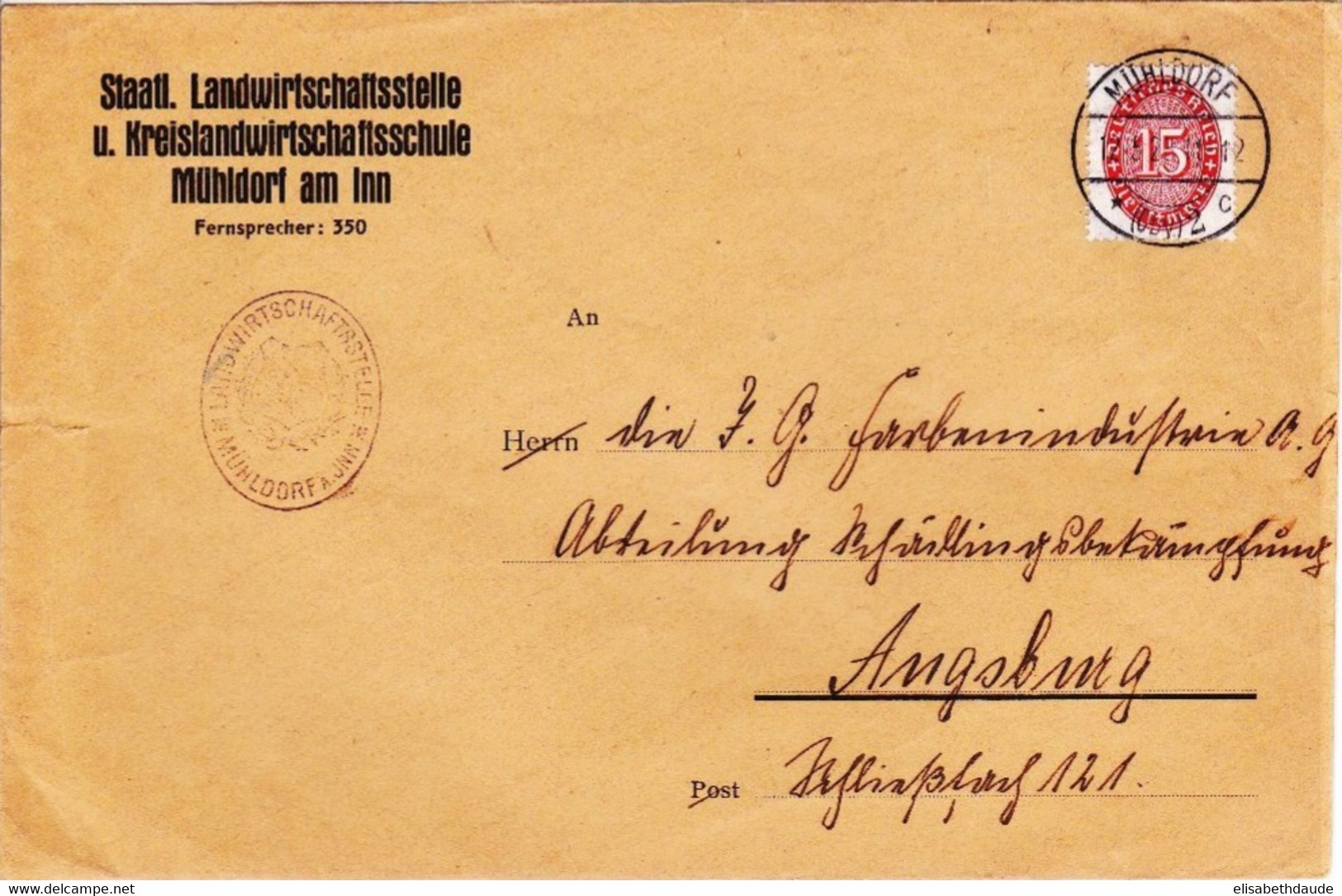 WEIMAR - 1928 - ENVELOPPE De SERVICE (DIENST) De MÜHLDORF Am INN - Officials