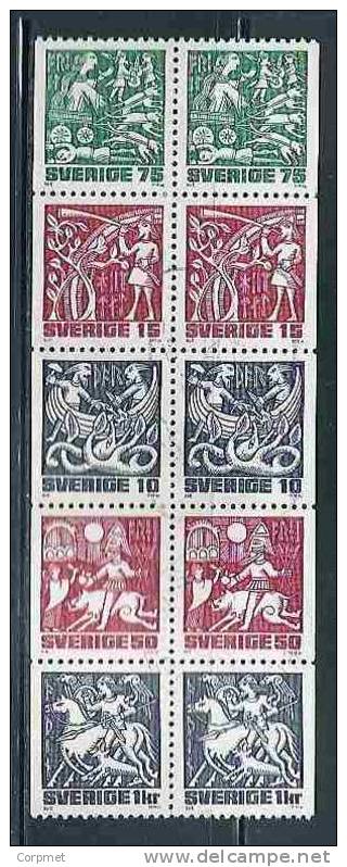 SWEDEN - MYTHOLOGIE NORDIQUE - Block Of 10 From The BOOKLET - Yvert # C 1117 - VF USED - Blocks & Sheetlets