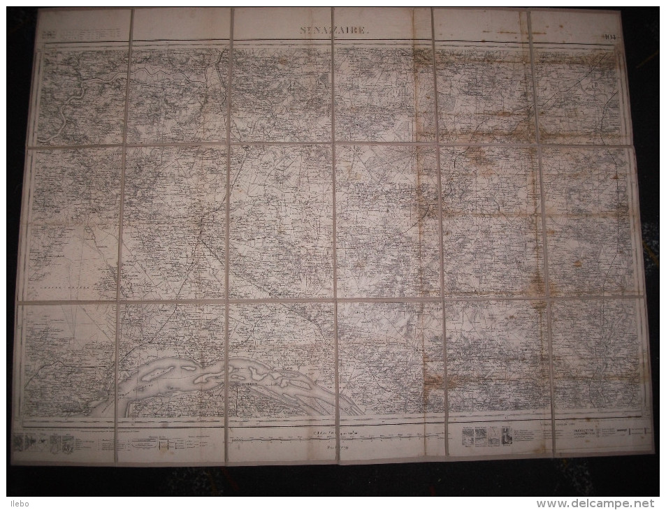 Carte Entoilée état-major De Saint-nazaire N°104 Service Géographique De L'armée - Mapas/Atlas