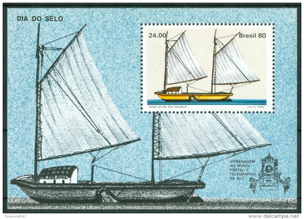 1980 Brasile Barche A Vela Sailboats Voiliers Block MNH** Nat138 - Blocs-feuillets