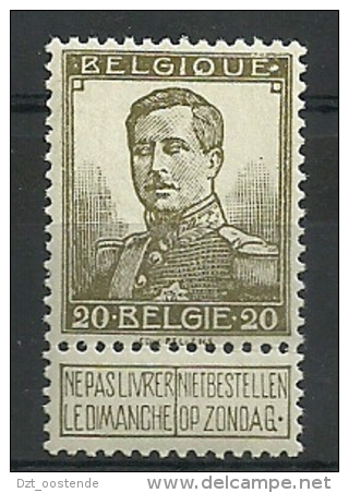 BELGIE 112 A  X ( COB ) COTE: 225 EURO - 1912 Pellens