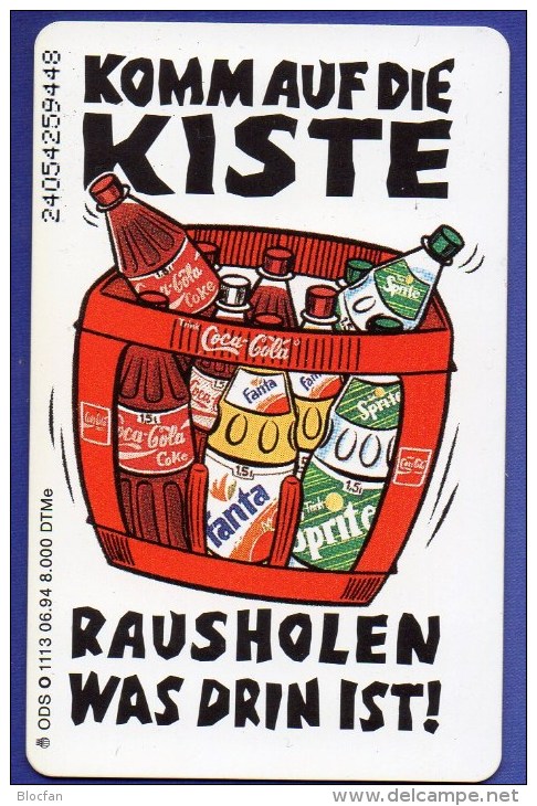 TK O 1113/1994 Werbung Coca-Cola #6/94 ** 40€ Volle Coke-Kiste Mit Fanta Sprite Begehrte Limonaden Tele-card Of Germany - Lebensmittel