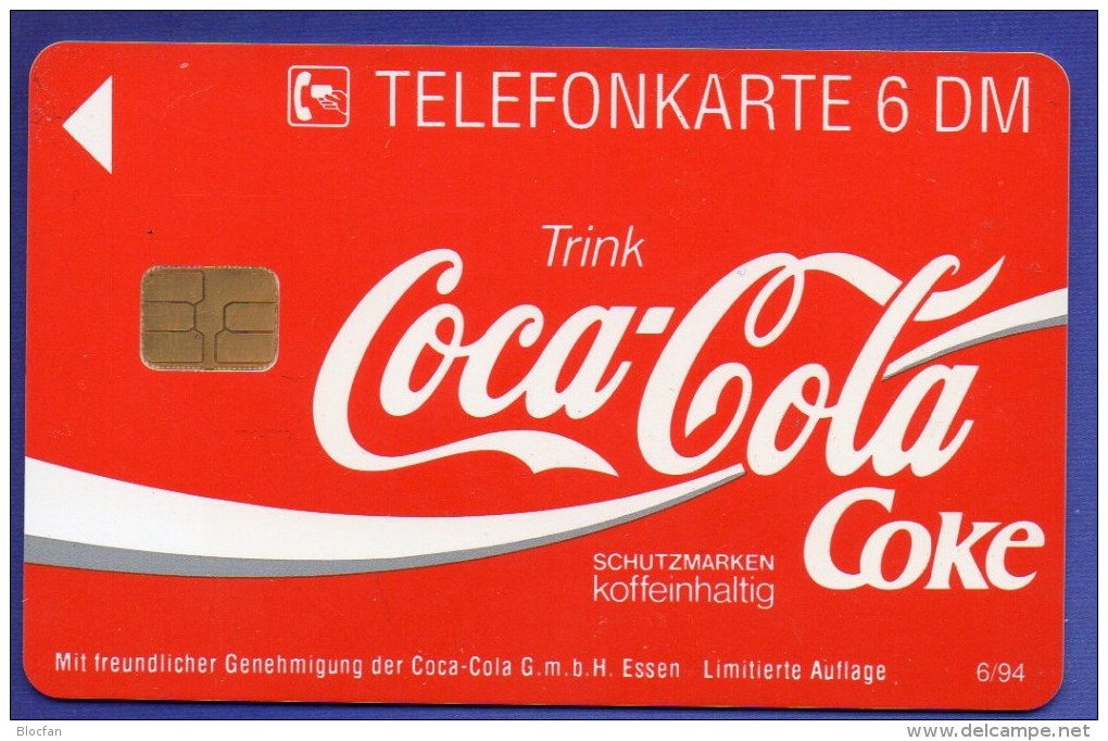 TK O 1113/1994 Werbung Coca-Cola #6/94 ** 40€ Volle Coke-Kiste Mit Fanta Sprite Begehrte Limonaden Tele-card Of Germany - Alimentation