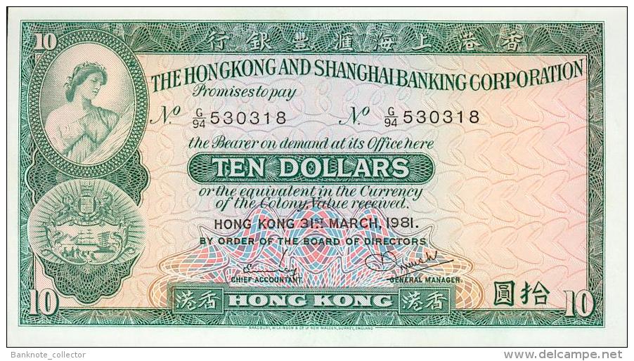 Hong Kong, 10 Dollar, Pick Nr.182 I, 1981 ! - Hongkong