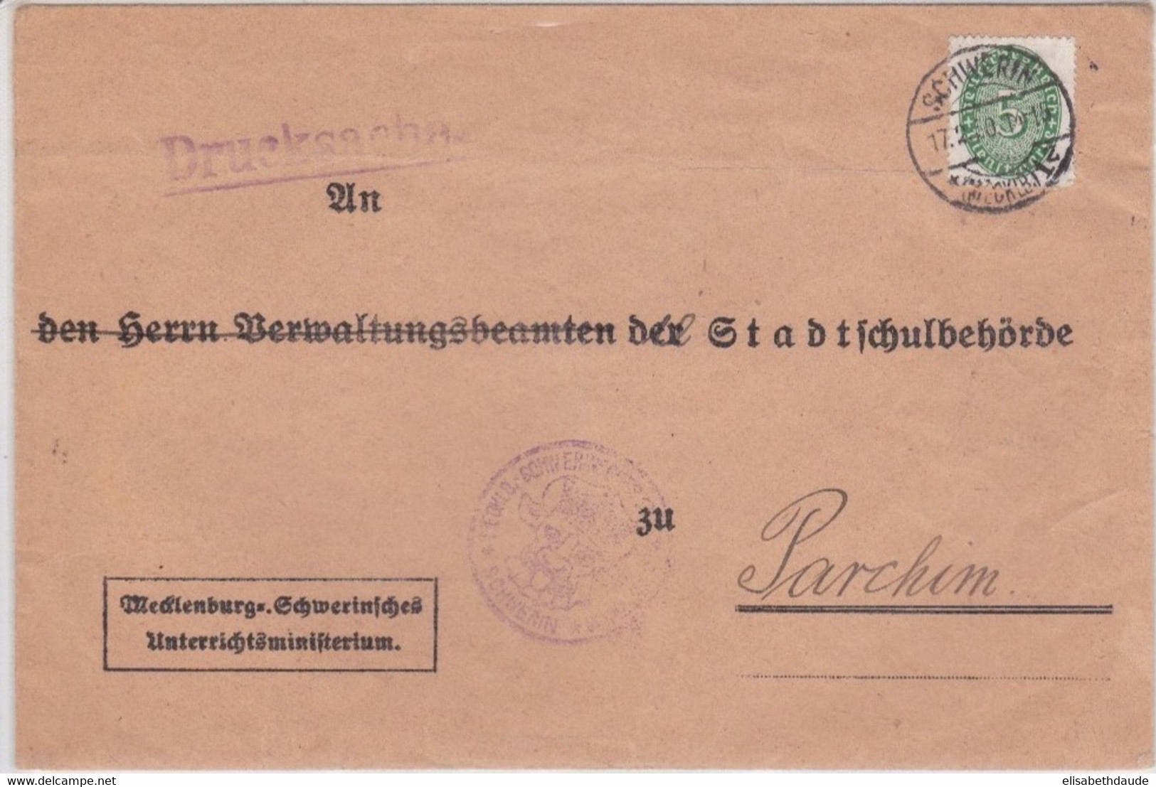 MECKLENBURG - 1930 - ENVELOPPE De SERVICE De SCHWERIN - Dienstzegels