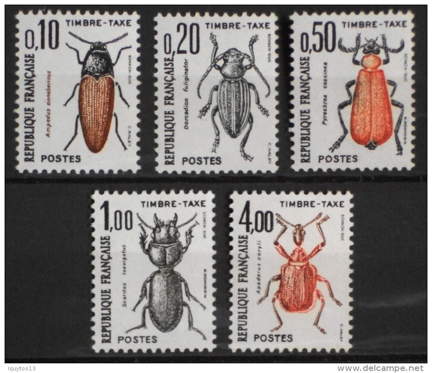 FRANCE 1982 TAXE - INSECTES Du N° 103 Au 106 Et Le 108 - 5 Timbres NEUF**  Y&T 3,30€ - 1960-.... Mint/hinged