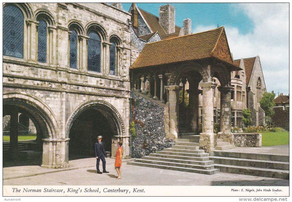 Reino Unido--Canterbury--1972--Kent--The Norman Staircase, King's Shhool---a, Francia - Escuelas