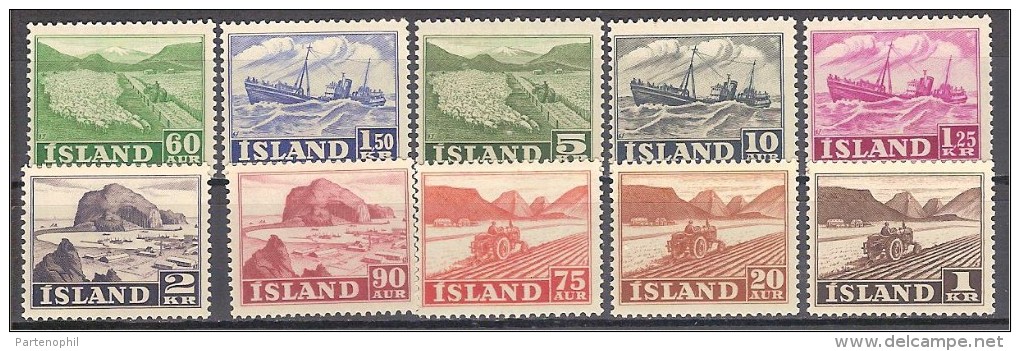 ** 1950 ISLANDA ATTIVITA´ NAZIONALI MNH (UNIF. 224/33) CAT. € 100,00 - Neufs