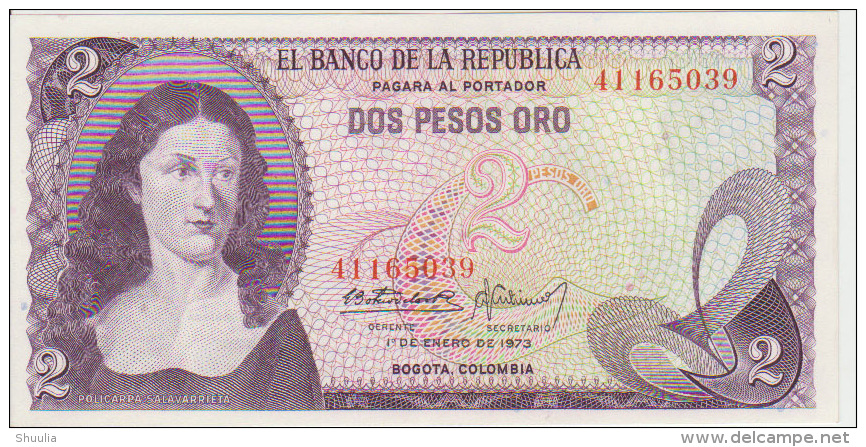 Colombia 2 Peso 1973 Pick 413 UNC - Colombia