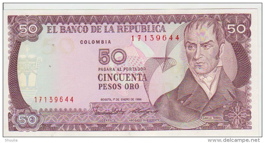 Colombia 50 Peso 1986 Pick 425 UNC - Colombie